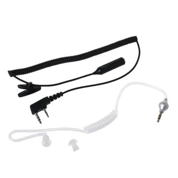 2-Pin PTT mikrofon kulaklık için 3.5 mm hava akustik tüp kulaklık Baofeng UV-5R 888s