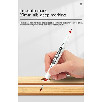20mm Kırmızı / Siyah / Mavi Mürekkep Yaratıcı Uzun Kafa İşaretleyiciler Banyo Ahşap Dekorasyon Çok amaçlı Derin Delik işaretleme kalemleri