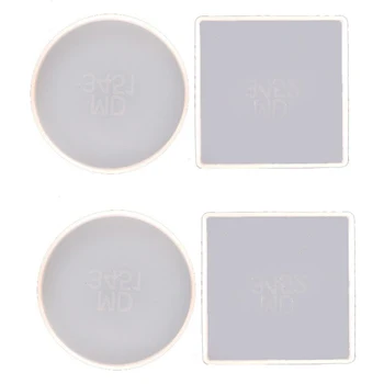 4 Paket Yuvarlak ve Kare Şekli Coaster Tabanı silikon kalıp Reçine Kalıpları Epoksi UV DIY Reçine Zanaat Ev Dekorasyon Araçları