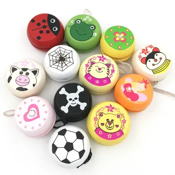 5cm Ahşap Yoyo Topu Sevimli Hayvan Baskılar Çocuk Yavaş Oyuncaklar Uğur Böceği Oyuncaklar Çocuklar Yaratıcı Oyuncaklar Çocuklar için Hobi ve Koleksiyon