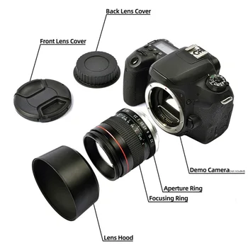 85mm F1.8 Kamera Lens için F1. 8 Sabit Odak Portre Makro Saf Manuel Odaklama SLR Kamera Lens