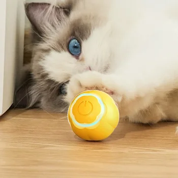 Akıllı interaktif kedi oyuncak top otomatik kendinden RotationCat oyuncak güç topu renkli ışık ile kedi oyuncak yeni yıl Hediyesi kedi köpek için