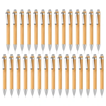 Bambu Tükenmez Kalem Gravür Seti Ahşap Geri Çekilebilir Bambu Kalem Ekstra Siyah Mürekkep Yedekler Tükenmez Kalem Günlük Kalem