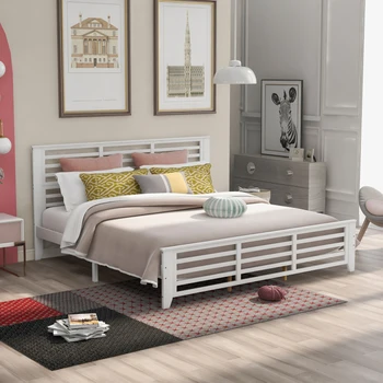 Beyaz Kral,Yatay şerit içi boş şekilli platform yatak, İç mekan yatak odası mobilyaları için montajı kolay