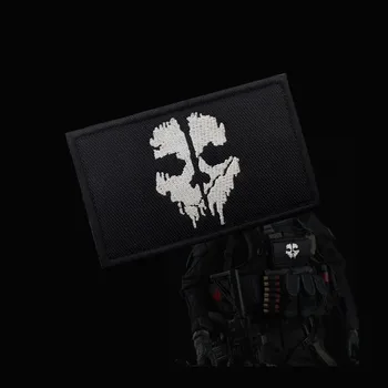 Call of Duty Yama Hayalet Maskesi Kafatası İşlemeli Yamalar Giysi Askeri Taktik Yama cırt cırt Moral Rozetleri Aplikler