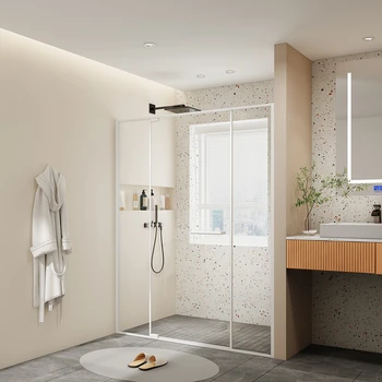 Duş odası bölme cam ev banyo kuru ıslak ayırma sürgülü kapı duş perdesi