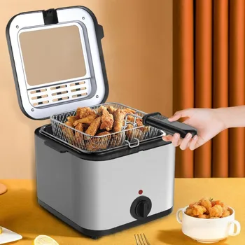 Ev Elektrikli Fritözler Kızartma Makinesi Kızarmış Tavuk Pirzola Tavuk Nugget Çörek Aperatif Makinesi Patates Kızartması Paslanmaz Çelik