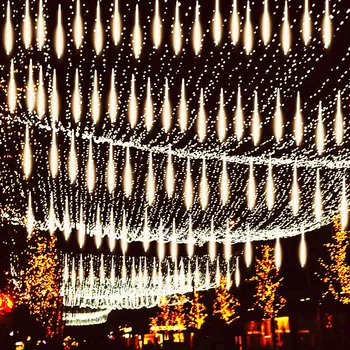 Güneş 8 Tüpler Meteor Duş Yağmur led perili dizi lamba Sokak Çelenk Noel Dekorasyon Açık Yeni Yıl Navidad Dekor