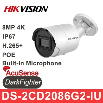 Hikvision 8MP IP Kamera DS-2CD2086G2-IU 4K POE AcuSense IR H. 265 + Dahili Mikrofon CCTV Güvenlik Koruma Gözetim Kamera