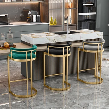 Iskandinav Mutfak Lüks bar sandalyesi Makyaj Metal Modern Tasarımcı Resepsiyon Bar Tabureleri Veranda Salon Taburetes Alto Ev Mobilyaları
