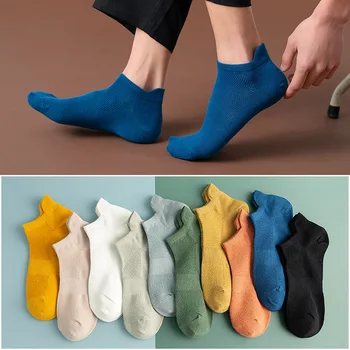 İlkbahar, Yaz ve Sonbahar Basit ve Çok Yönlü nefes alabilen file çorap Erkekler için İnce erkek Bot Çorap Erkekler için Kısa Çorap