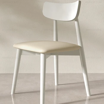 İskandinav Yemek Sandalyesi Ahşap Şezlong Benzersiz Sandalyeler Okuma Beyaz Rahat Estetik Sedie Sala Da Pranzo Ev Mobilya WJ30XP