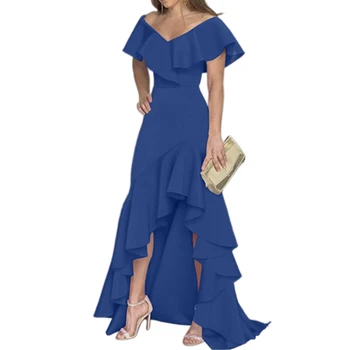 Kadın Giyim 2023 Yeni Gelenler Fırfır Parti Elbise Zarif Kadın Akşam uzun elbise Resmi Durum Elbise Vestidos Para Mujer