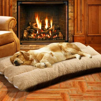 Kalın Pet Yatak Mat Köpekler İçin Yıkanabilir Yumuşak Orta Büyük Büyük köpek yatağı Ev Kış Sıcak Çıkarılabilir Küçük Köpek Şezlong Lüks