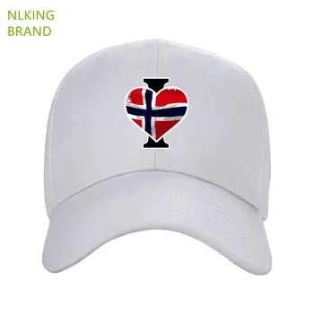 Kapaklar Şapkalar Beyzbol Erkekler Kadınlar Çocuklar İçin Seviyorum Kalp Norveç Bayrağı Donanma Kova Casquette Homme Kovboy Kabarık Tekerlek Üreticileri