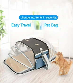 Kedi Çanta Pet Sırt Çantaları Açık Taşınabilir Katlanır Nefes Taşıyıcı Seyahat Yavru Yavru Tek Omuz Pet Taşıma Çantası