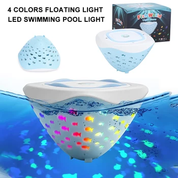 LED yüzme havuz ışığı 4 Renk yüzen ışık sualtı su geçirmez güneş enerjili LED sokak lambası Çok Renkli Değişen su Sürüklenme Lambası