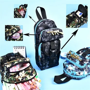 Mini Schoolbag Kamuflaj saklama çantası Sırt Çantası Kalem Kutusu Çocuk Kalem Çantası Öğrenci Kalem Çantası Kalem Kutusu Okul Kırtasiye