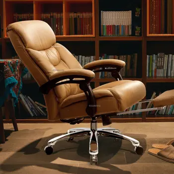 Modern deri ofis koltuğu Ofis Mobilyaları İçin Asansör Döner bilgisayar sandalyeleri Rahat Sedanter Ergonomik Beyaz oyun sandalyesi
