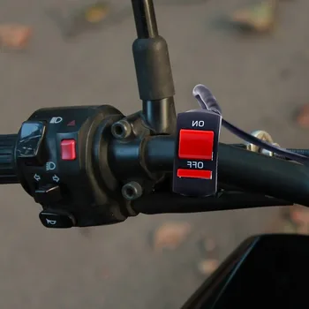Motosiklet anahtarları mermi konektörü Gidon Basma Düğmesi On-Off far ışık gidon motosiklet elektrik aksesuarları