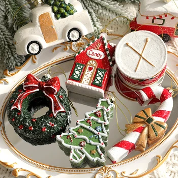Noel Boyalı Asılı Renkli Çanta Araba Ev Kardan Adam El Sanatları Kolye Noel Ağacı Dekorasyon Dıy Yeni Yıl Düğün Parti Dekor