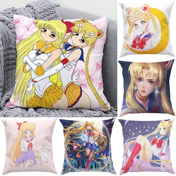 Sailor Moon Yastık Kılıfları Atmak Yastıklar Dekoratif Yastık Kılıfı Yastık Kılıfı Anime Yastık Kılıfı 40x40 Güz Dekor Araba Dekorasyon