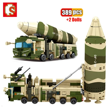 SEMBO 389 Adet Modern Askeri Savaş Çin Tasarım DF-21D Balistik Füze Modeli Yapı Taşları Asker Figürleri Oyuncaklar Çocuklar için