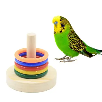 Seti Eğitim Ahşap Kuş Ahşap Çiğnemek Oyuncak Yüzük Platformu Kuş Eğitim Papağan Zeka Oyuncakları Blok Plastik Bulmaca Oyuncaklar Oyuncaklar