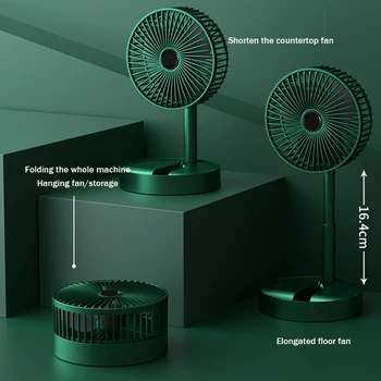 Taşınabilir Kamp Fan Açık Elektrikli Fan USB Şarj Edilebilir Masaüstü Mini Fan Katlanabilir Teleskopik Klima Ev Ofis için