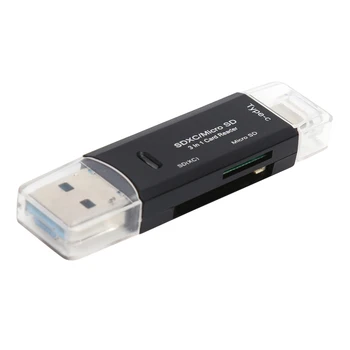 TF/Mirco SD USB Tip-C Flash Sürücü Adaptörü için 3'ü 1 arada OTG Kart Okuyucu USB 3.0