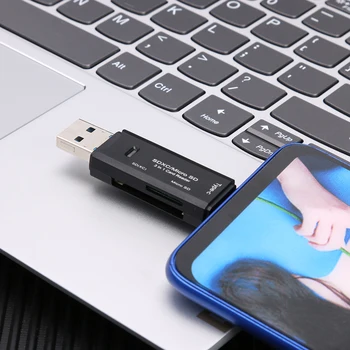 TF/Mirco SD USB Tip-C Flash Sürücü Adaptörü için 3'ü 1 arada OTG Kart Okuyucu USB 3.0 TF/Mirco SD USB Tip-C Flash Sürücü Adaptörü için 3'ü 1 arada OTG Kart Okuyucu USB 3.0 4