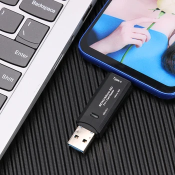 TF/Mirco SD USB Tip-C Flash Sürücü Adaptörü için 3'ü 1 arada OTG Kart Okuyucu USB 3.0 TF/Mirco SD USB Tip-C Flash Sürücü Adaptörü için 3'ü 1 arada OTG Kart Okuyucu USB 3.0 5