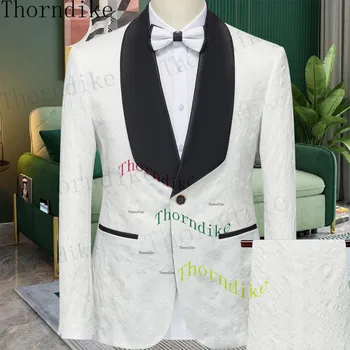 Thorndike High End Smokin Damat Erkek Takım Elbise Groomsmen Resmi Seti 2 Adet (Ceket + Pantolon)2023 Yeni Moda Bir Düğme Düğün