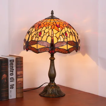 Tiffany Güneydoğu Asya Avrupa Avrupa Vintage Oturma Odası Çalışma Odası Başucu Yusufçuk Dekoratif masa lambaları