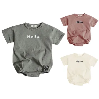 Yenidoğan T-shirt Romper Bebek Kız Erkek Kısa Kollu Rahat Tulum Mektubu Baskılar Bebek Bodysuit Bebek emekleme Giysileri Tulum