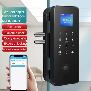 YENİ Akıllı Kilit cam kapi Akıllı Biyometrik parmak izi kilidi Elektronik DoorSwipe Kart Bluetooth Kilidi Dijital Kilit Matkap Ücretsiz