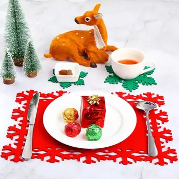 Şenlikli yemek masası Placemat Noel temalı Masa Aksesuarları Şenlikli Kar Tanesi Bardak Merry Christmas Masa Paspaslar Bir